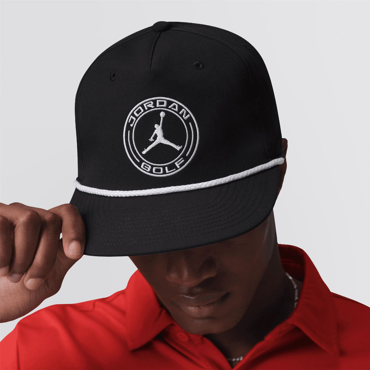 Jordan Pro Structured Dri-FIT Flat-Brim Golf Hat Black/Kelly Green/White