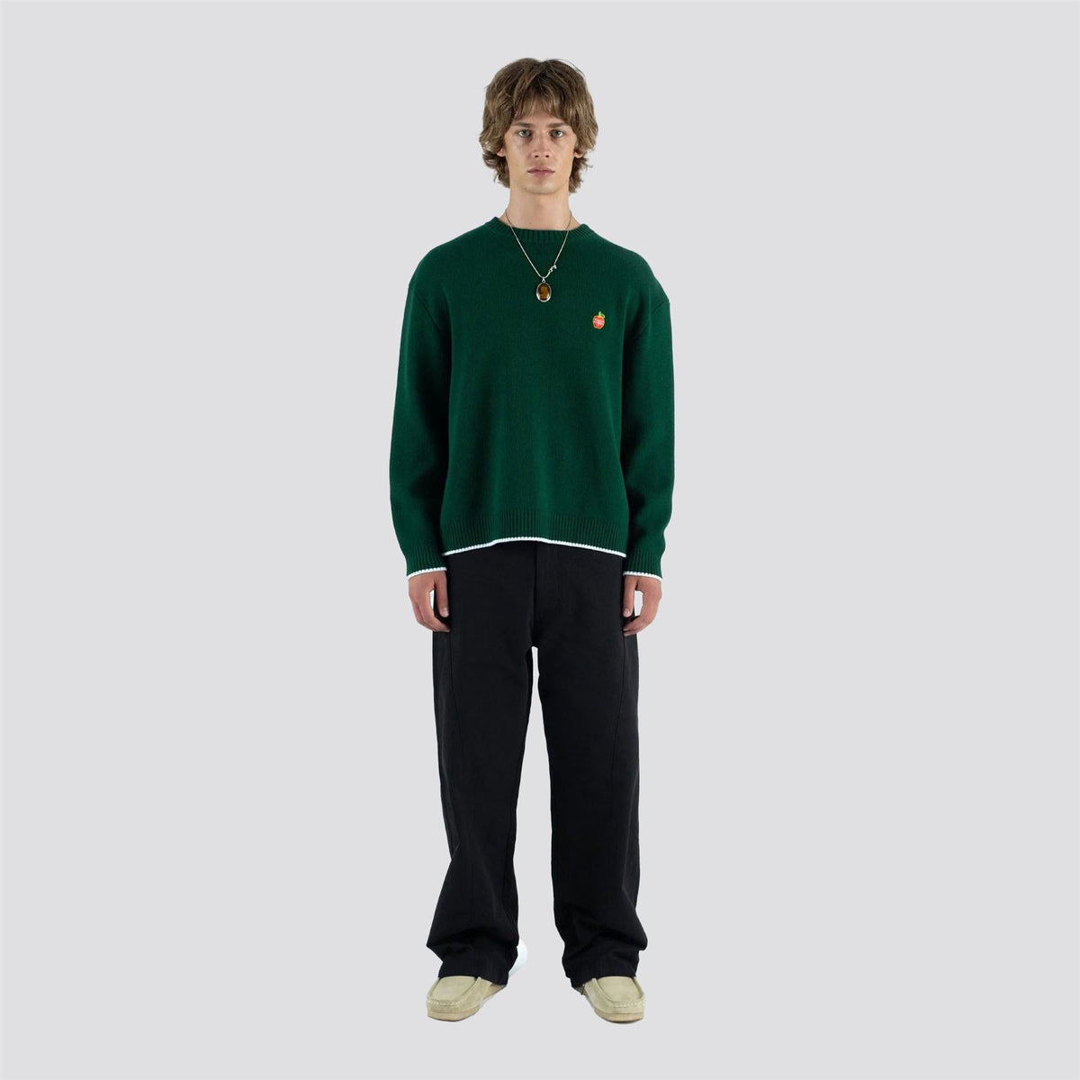 Foster Knit Crew Sweater Green