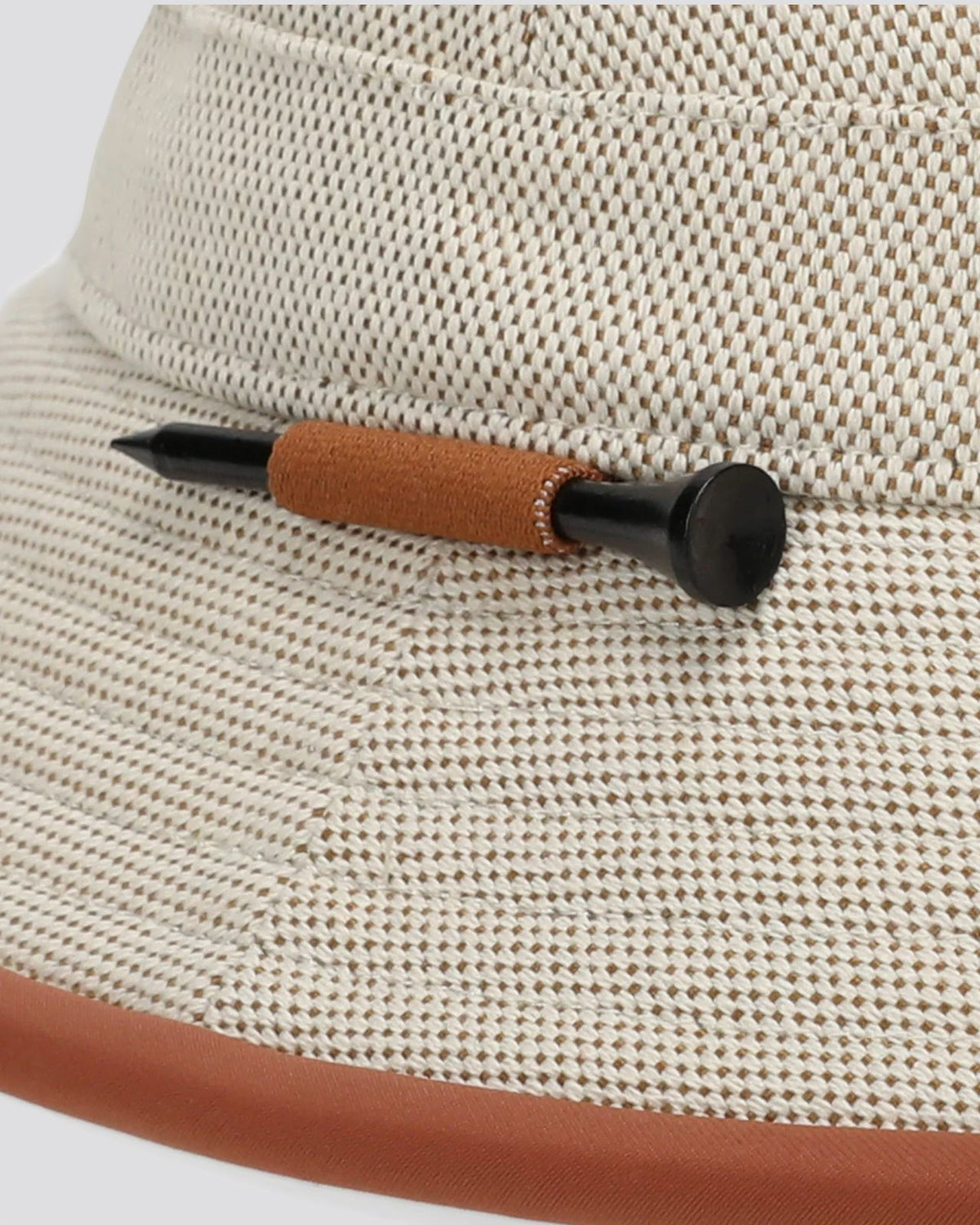 Leather Canvas Bucket Hat Tan