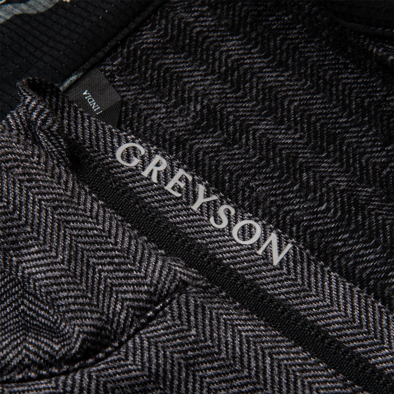 Herringbone Tate Quarter Zip Black Herringbone