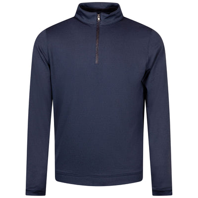 Albatross Cotton Blend Pique Quarter Zip Navy