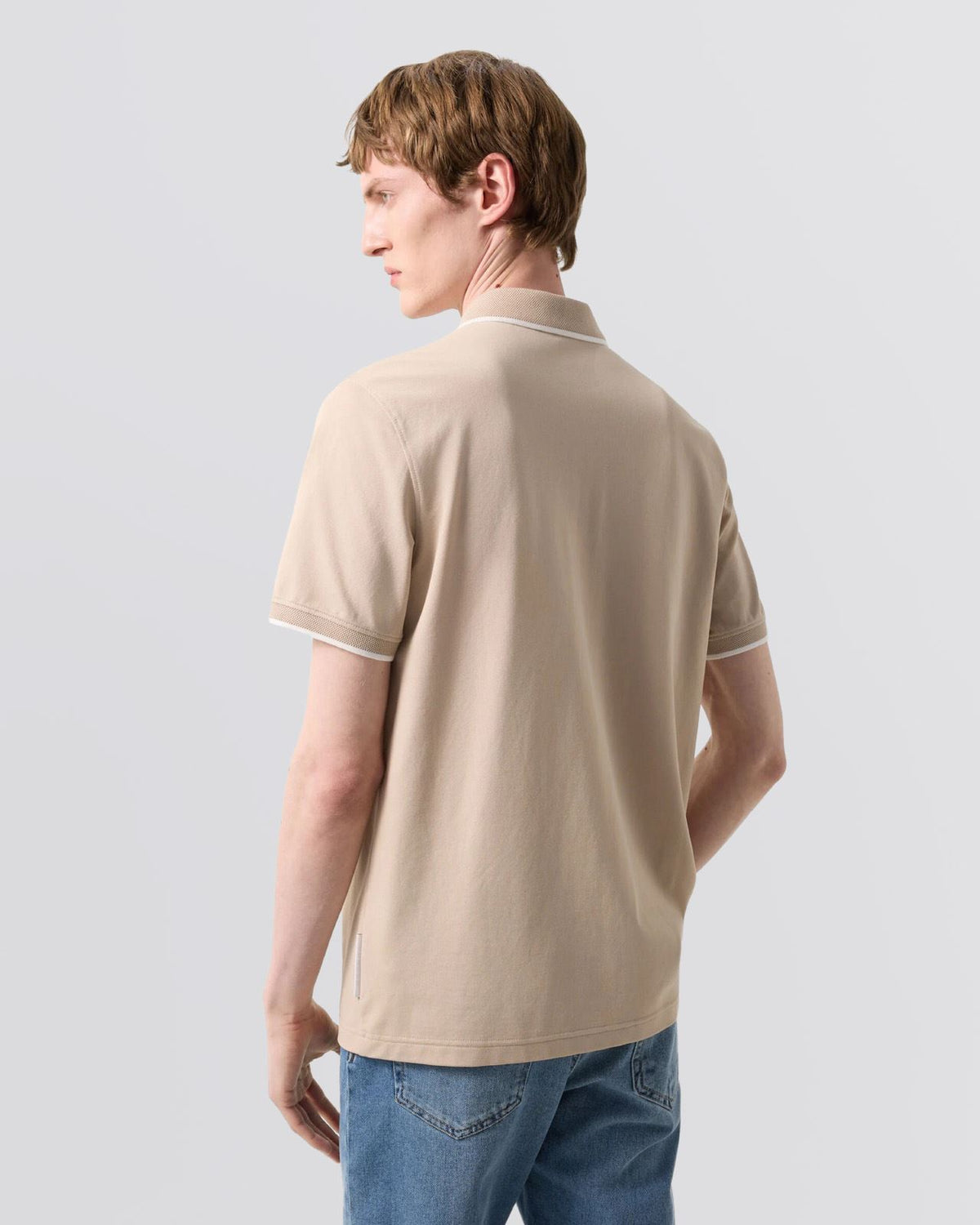 Timo-10 Zip Polo Shirt Biscuit