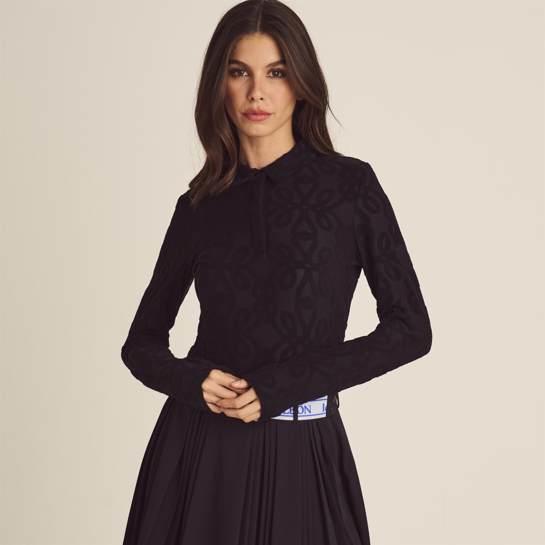 Malbon Golf Joelle Pleated Skirt Black | TRENDYGOLF USA