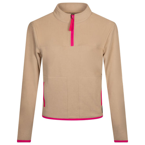 Womens Double Fleece Layering Jacket Cream/Pink - SS24