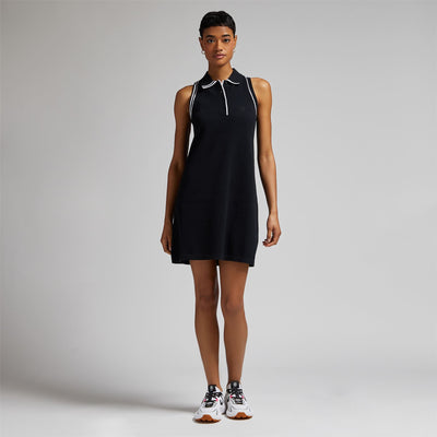 Womens Cotton Pique SL Polo Dress Onyx