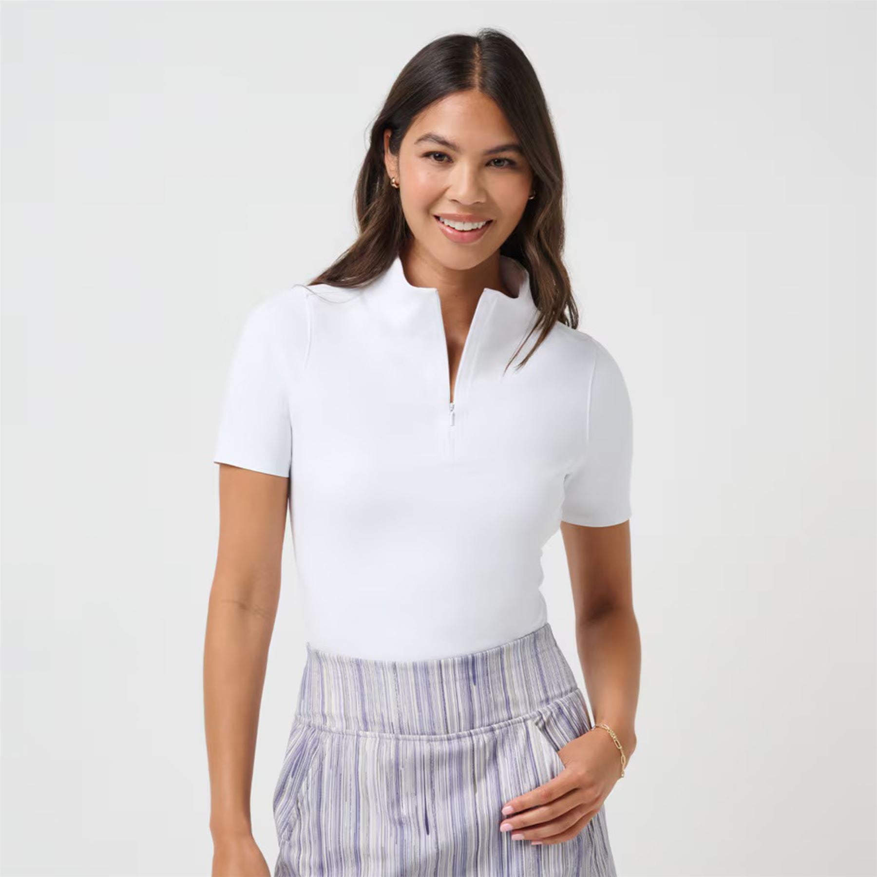 Womens Sunfire Zip Polo White
