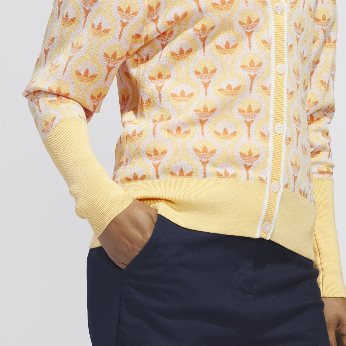 Womens Originals All Over Cardigan White/Ice Tangerine