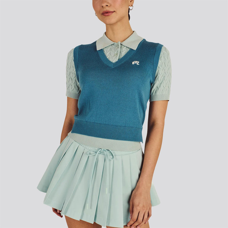 Womens Veronica Polo Aegean Blue/Surf Spray