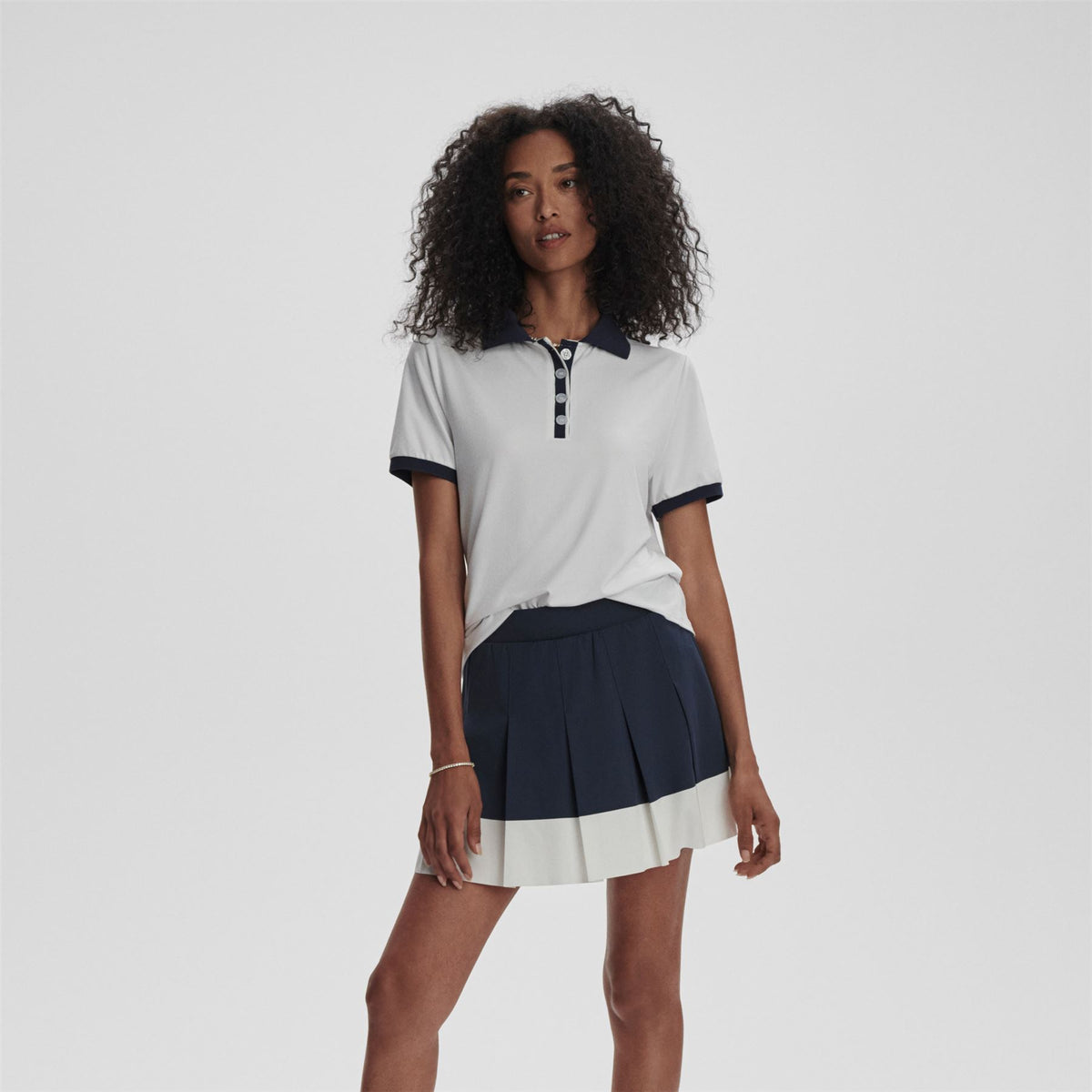 Womens Wisley Performance Polo White/Blue Nights