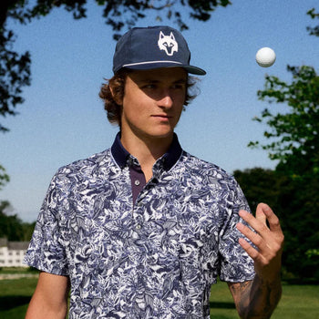 Greyson Stamped Polo Maltese Blue | TRENDYGOLF USA