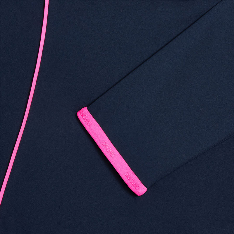 Womens Stretch Nylon Interlock Tipped Pullover Twilight/Knockout Pink