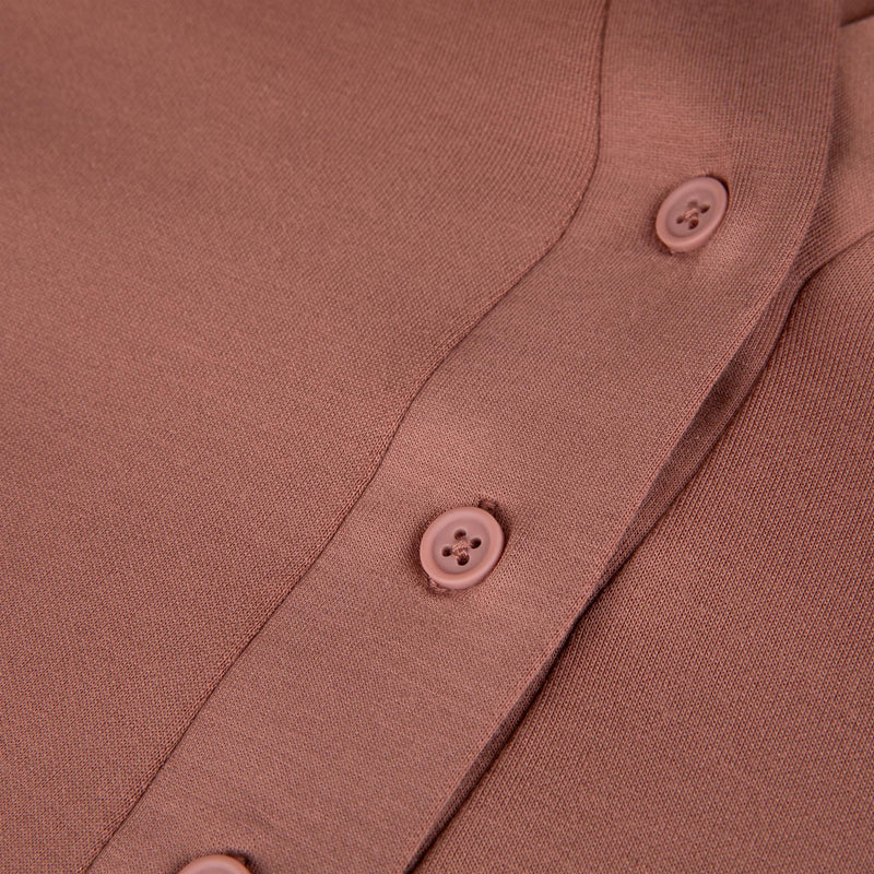 Womens Polo V-Neck Top Mauve