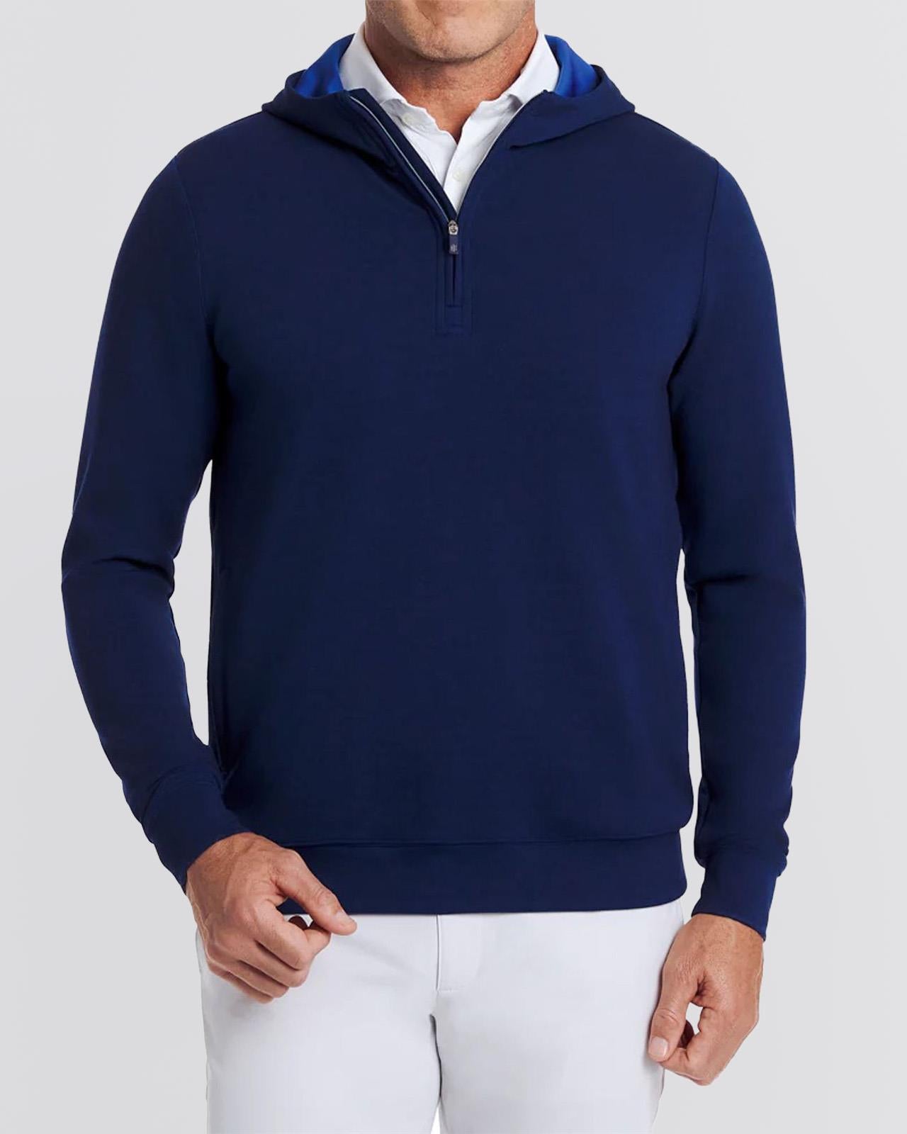 The Tilley Hooded Pullover Heathered Navy