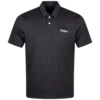 Malbon Golf Evergreen Performance Pique Polo Black/Cool Gray