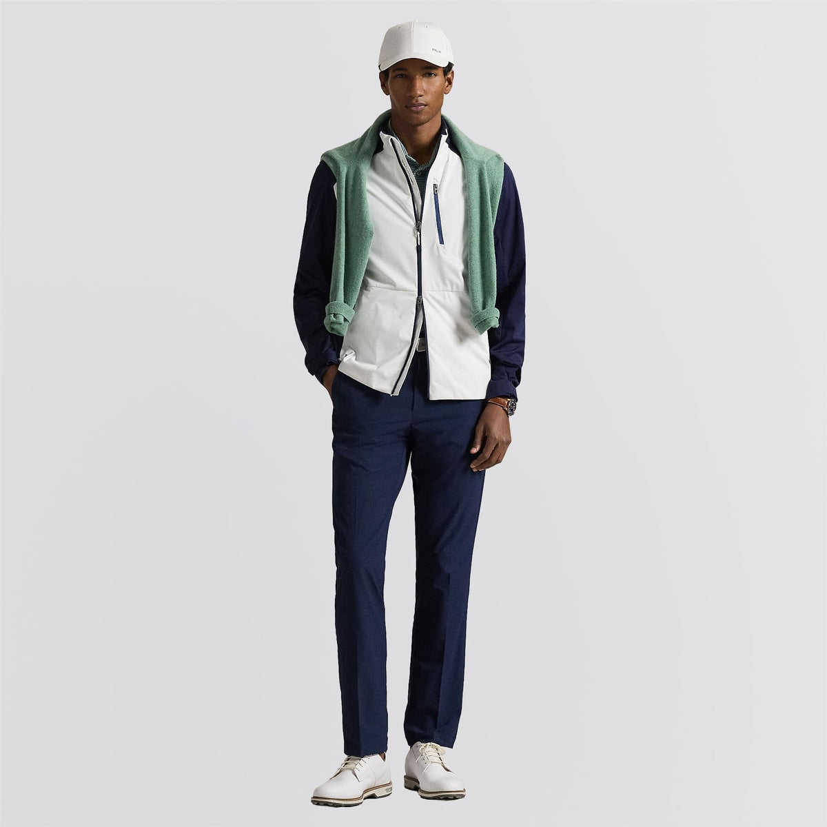 RLX Full Zip Stratus Packable Jacket Ceramic White/Refined Navy