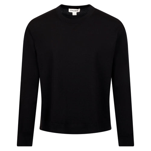 Womens LS Mix Sweater Black - AW24