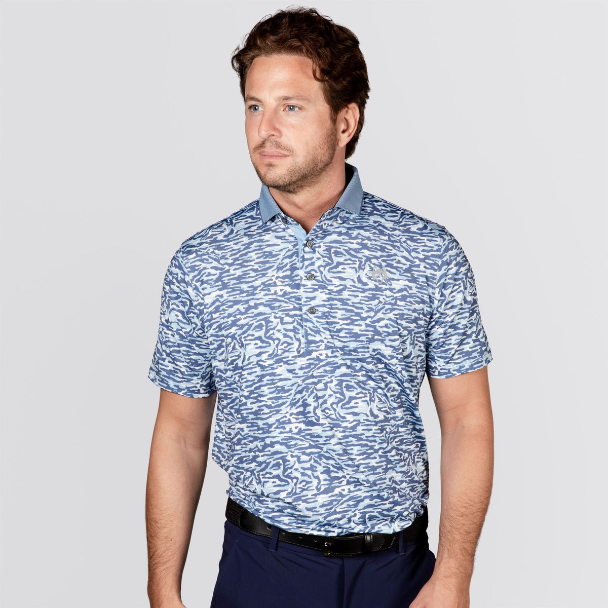 Stalking Wolf Camo Polo Wolf Blue