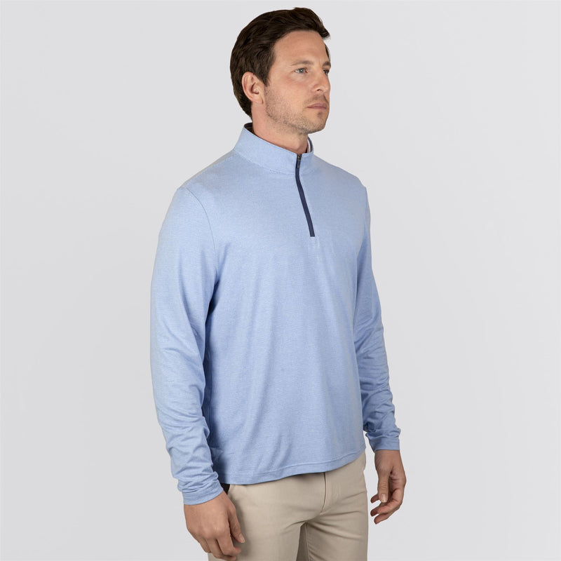 The Royce Quarter-Zip Pullover Heathered Horizon Blue