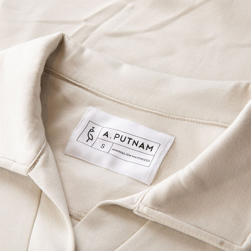 Womens Polo V-Neck Top Silver Birch