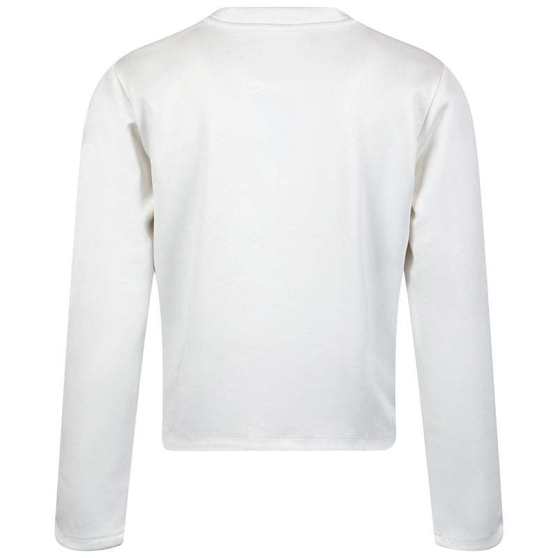 Womens Tulip Crewneck Knit Cream Debossed Crane