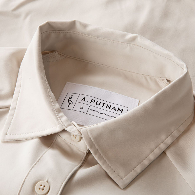 Womens Raglan Button Up Shirt Silver Birch