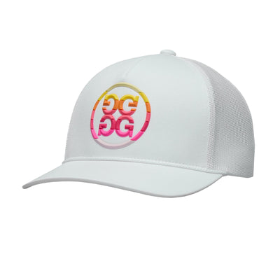 Womens Gradient Circle G's Cotton Twill Trucker Hat Snow