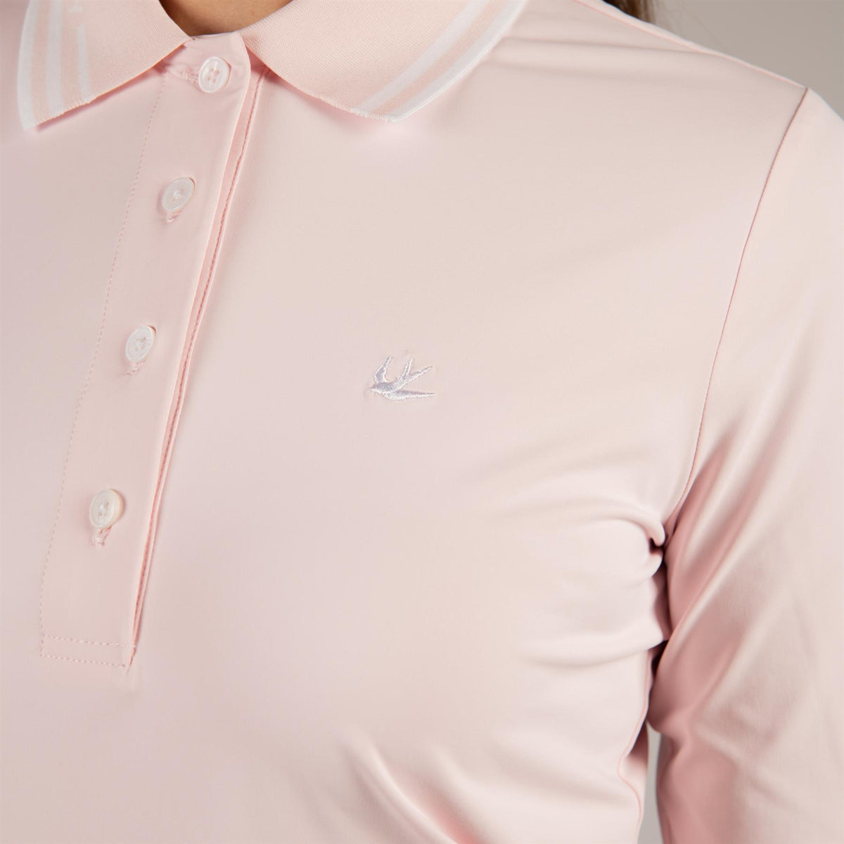Womens LS Polo Pink