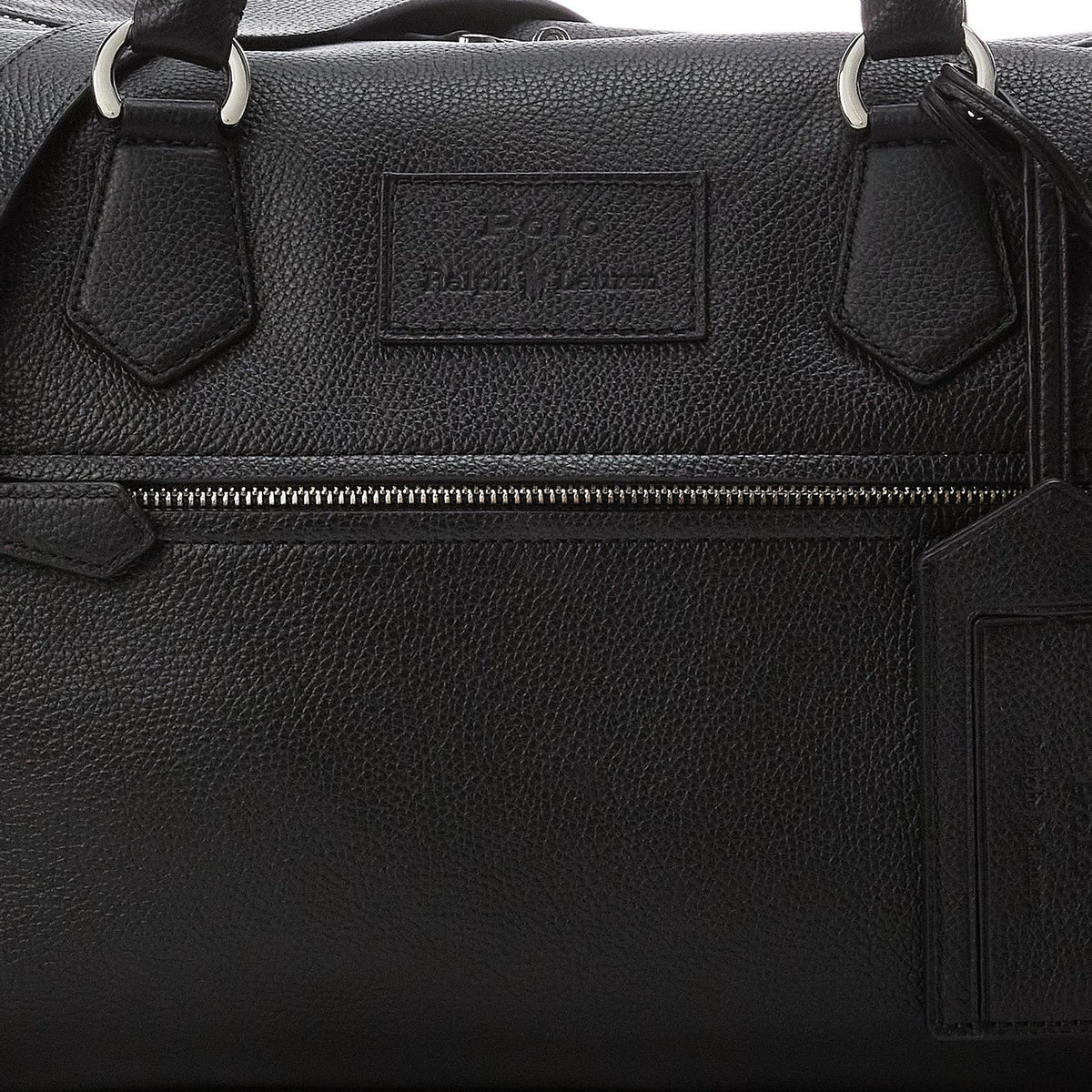 Pebble Leather Duffle Bag Black