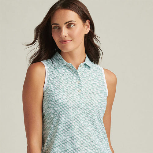 Womens House Of Clubs Banded Sport Mesh SL Polo White