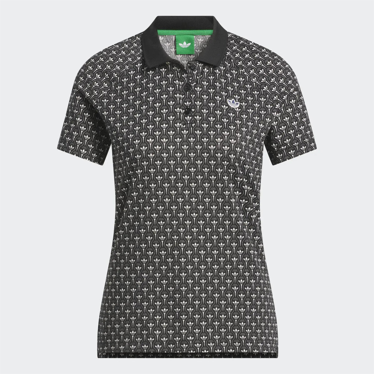 Womens Originals All Over Trefoil Polo Black/Chalk White