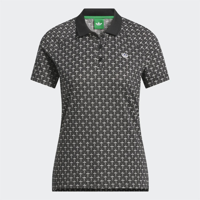 Womens Originals All Over Trefoil Polo Black/Chalk White