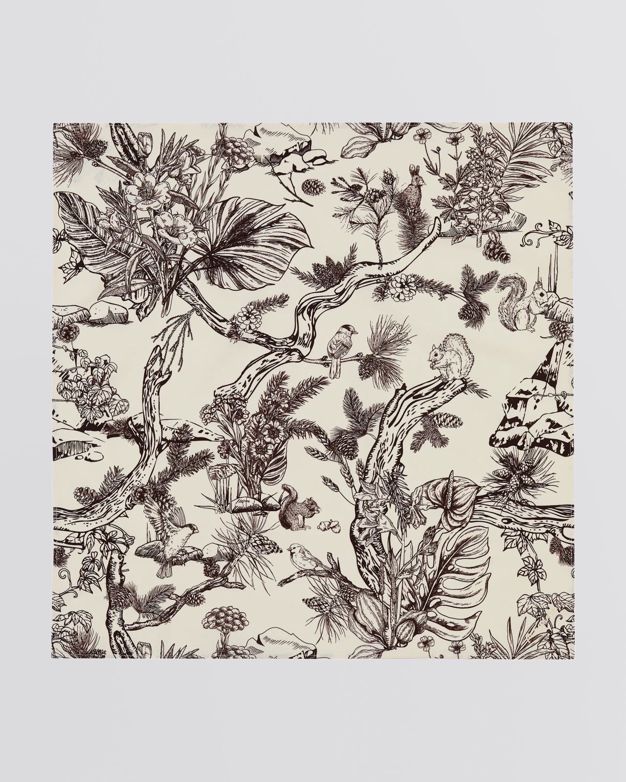 Womens Bandana Brown Botanical