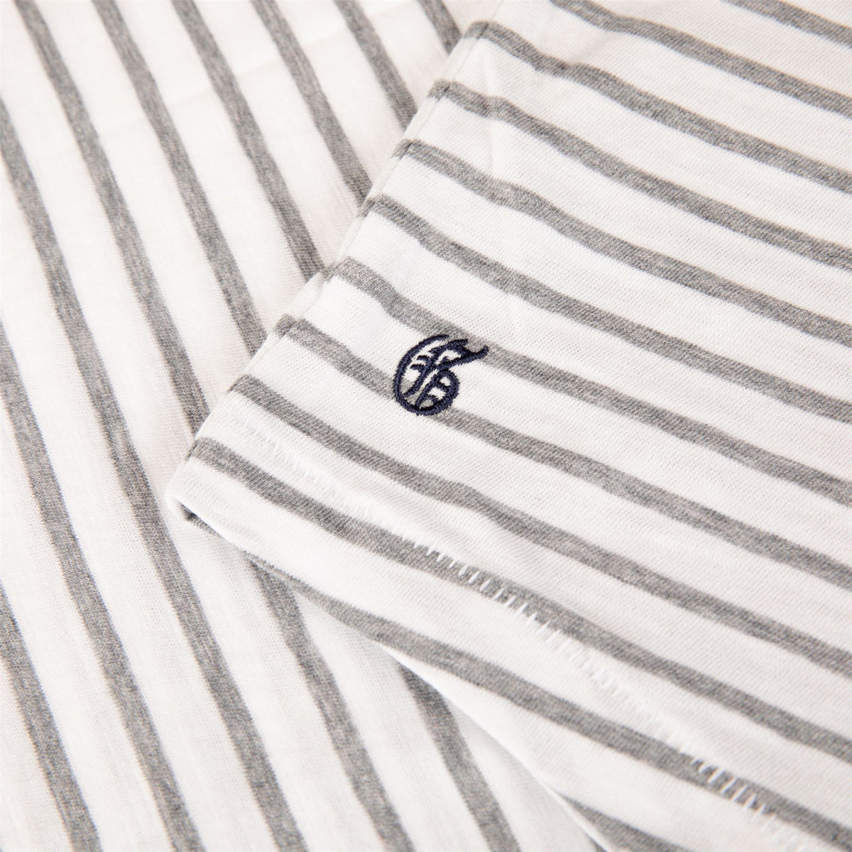 Alpha Slub Striped Tee Light Gray Heather/Arctic