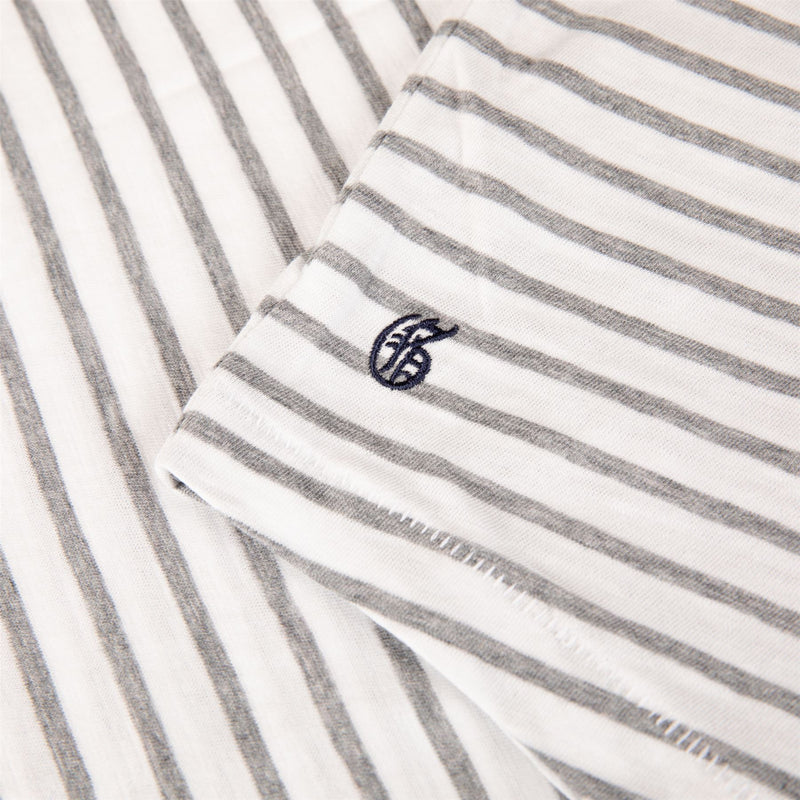 Alpha Slub Striped Tee Light Gray Heather/Arctic