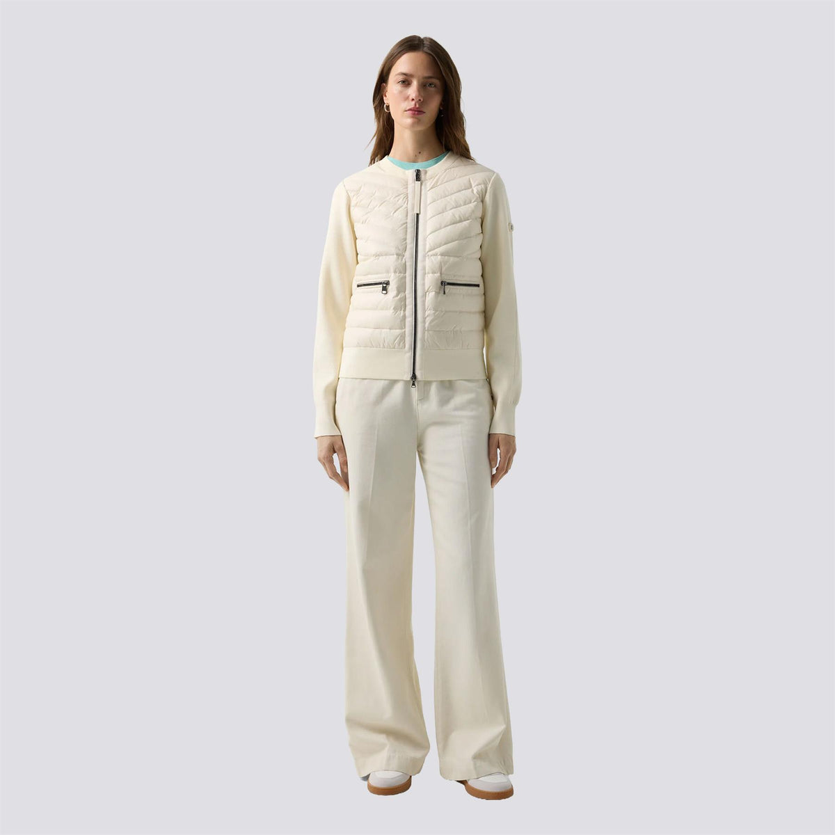 Womens Zilly Hybrid Knit Jacket Eggshell