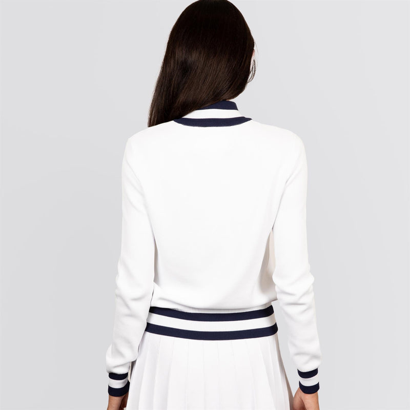 Womens Anne Cardigan White/Legacy Navy