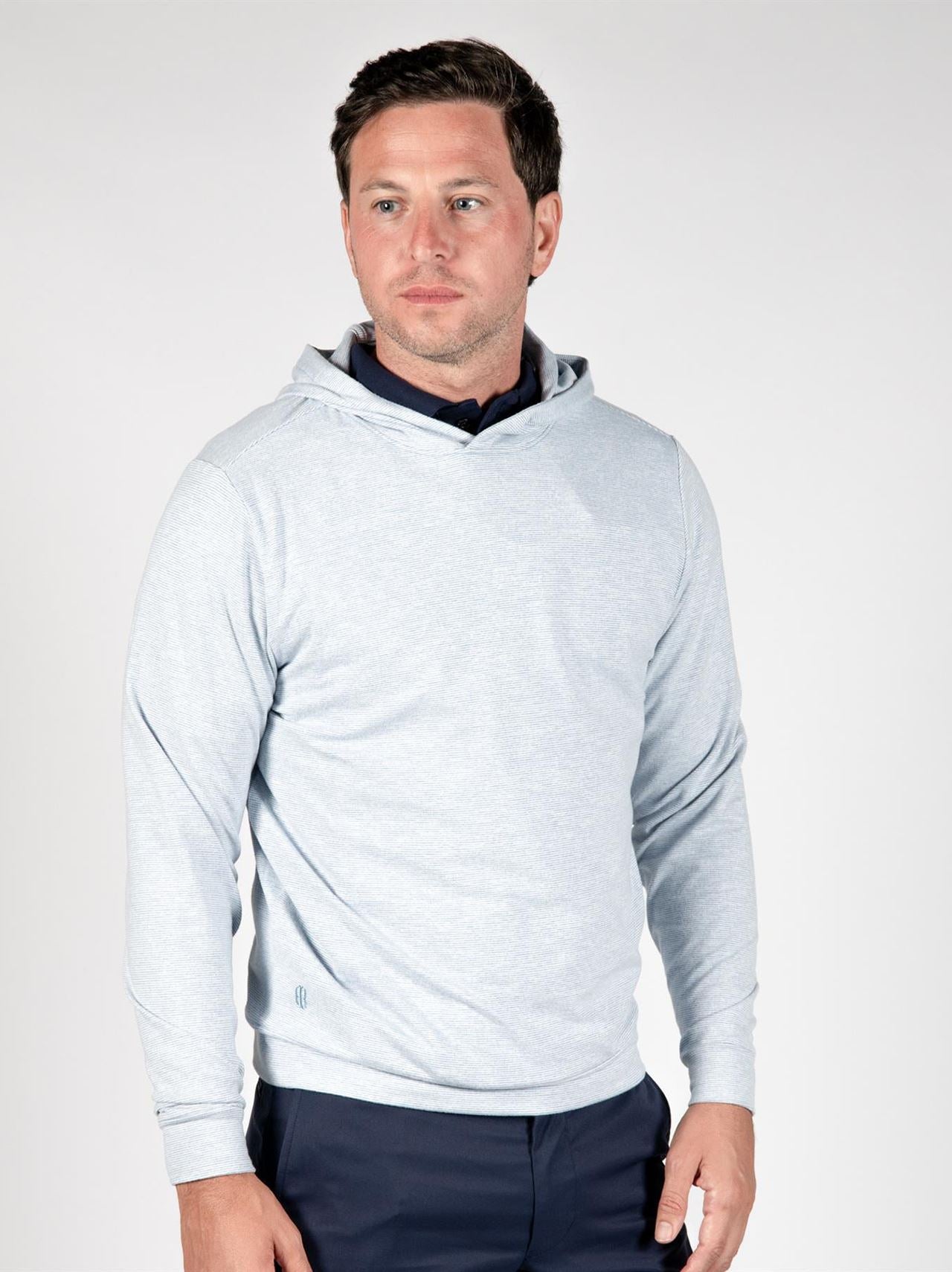 The Hamilton Hoodie Heathered Bedford/White