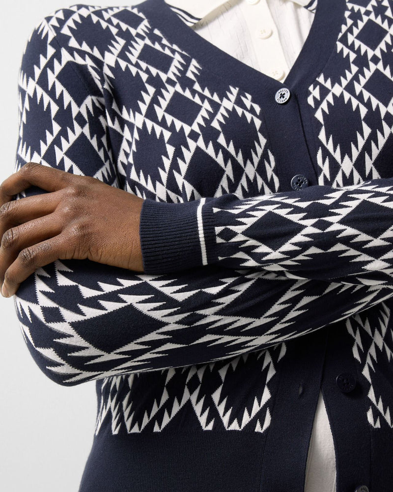 Womens Amber Knit Cardigan Navy
