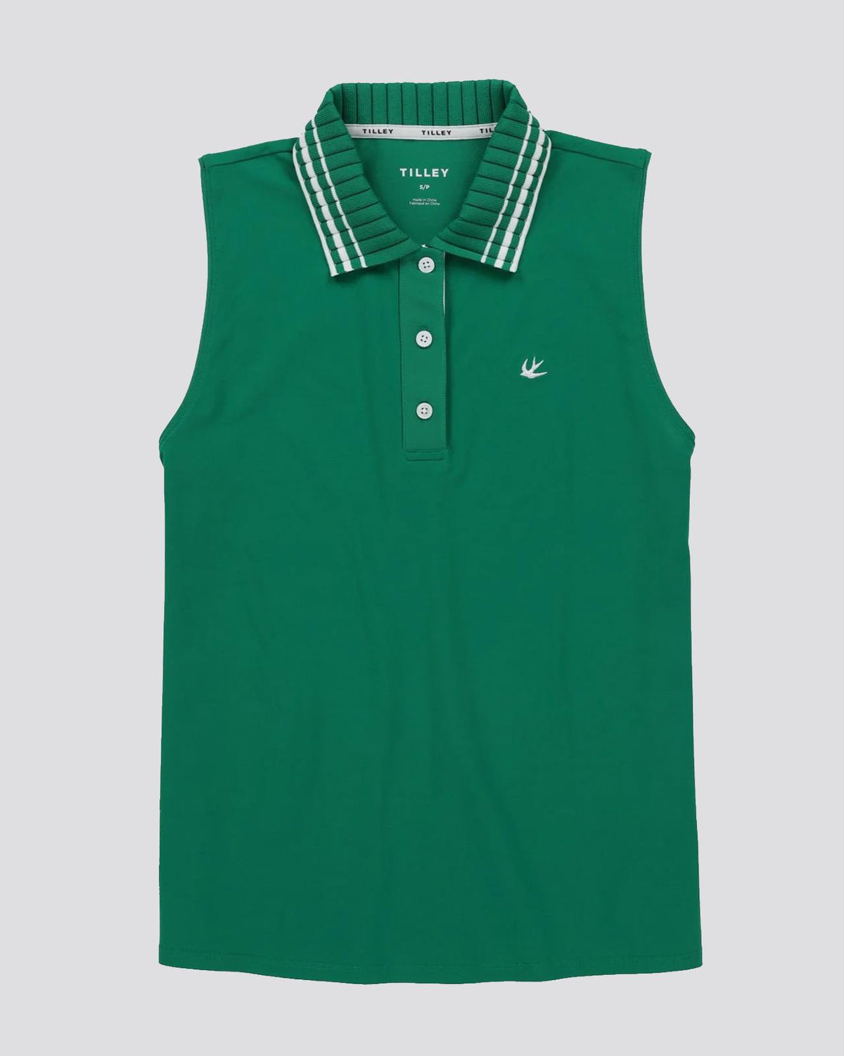 Womens Supima Pique SL Polo Green/White