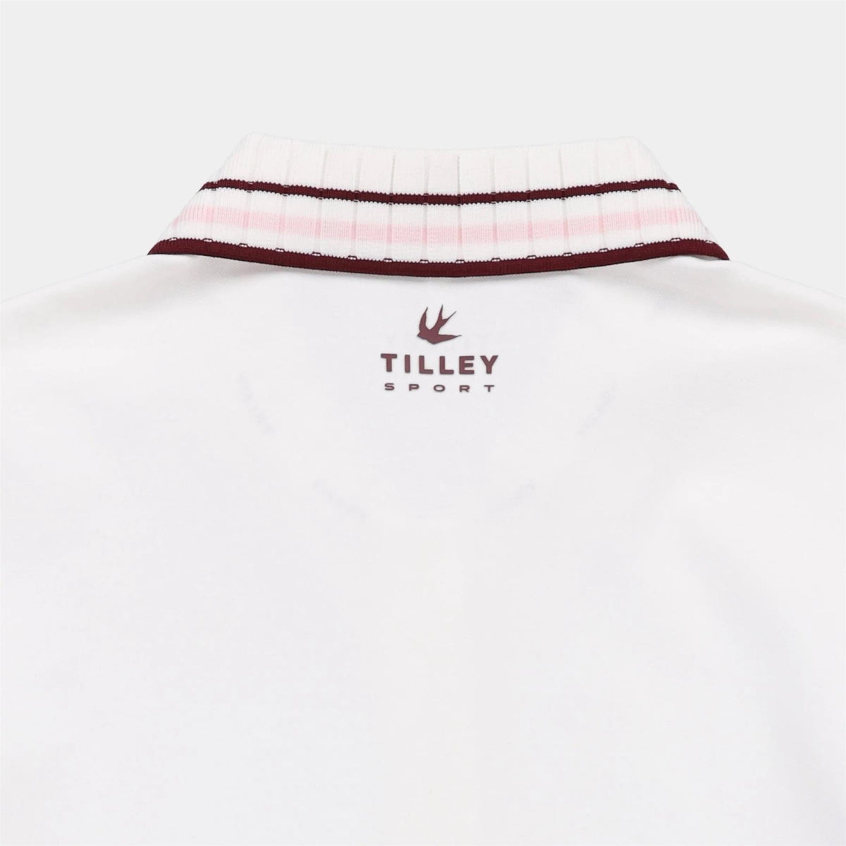 Womens LS Team Polo White/Wine