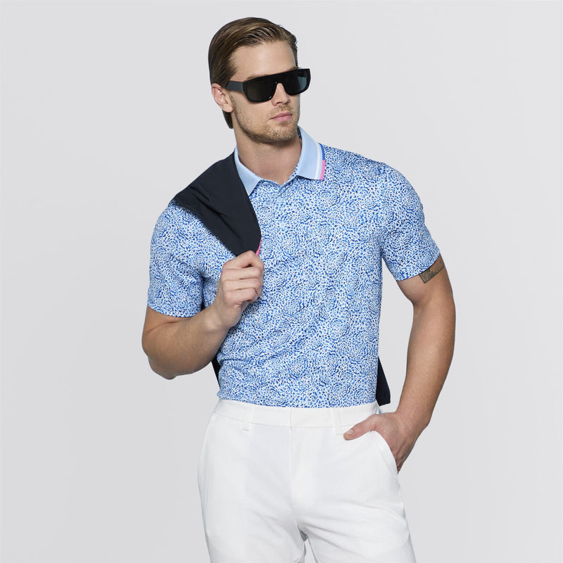 Fireworks Print Tech Jersey Polo Baja