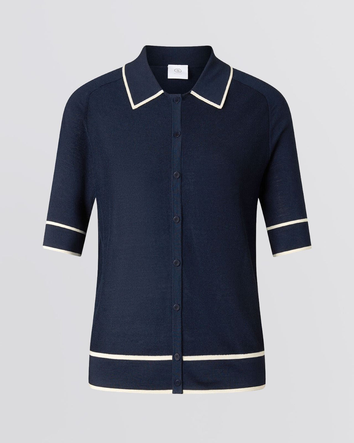 Womens Peaches Knit Shirt Navy