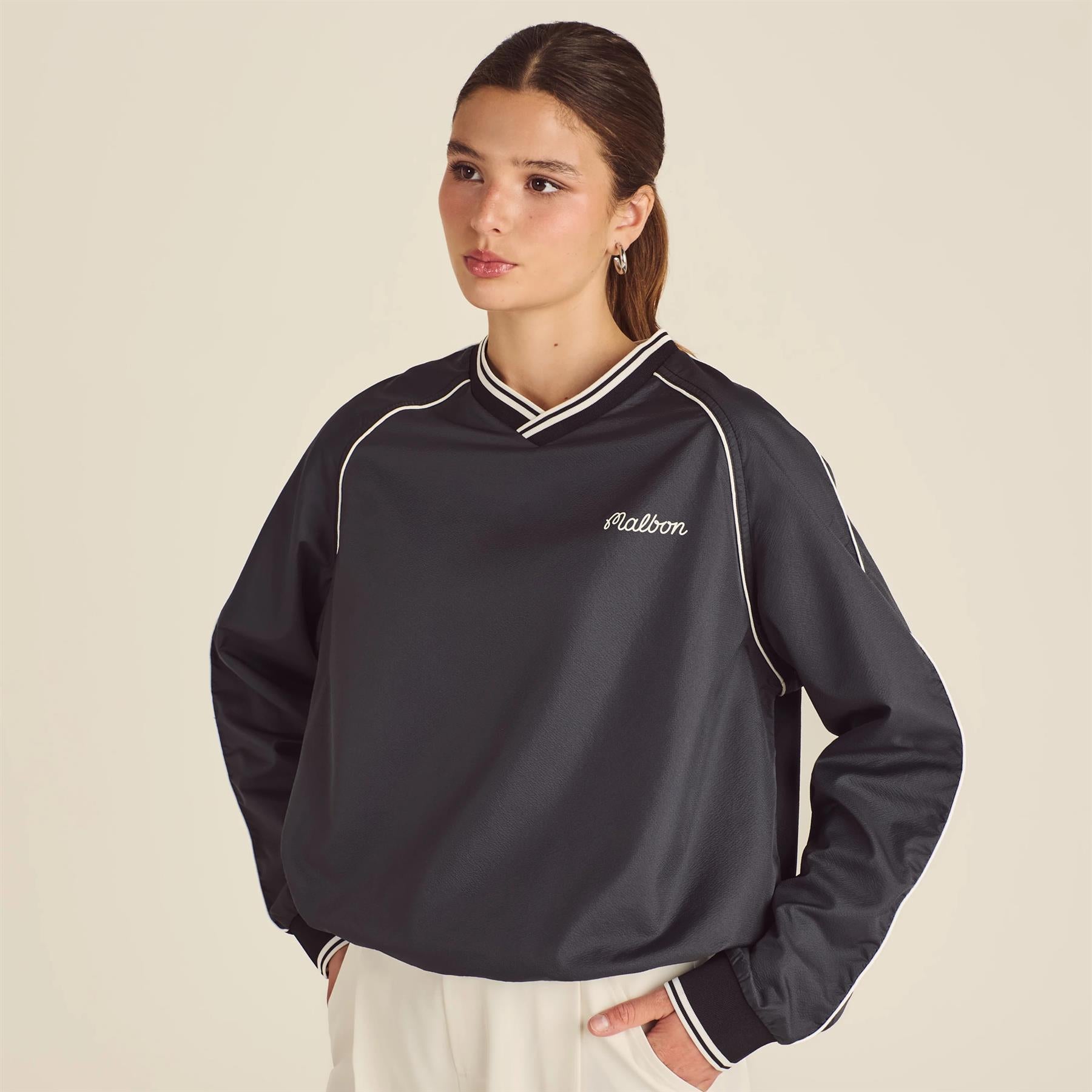 Womens Alessia Windbreaker Pullover Black