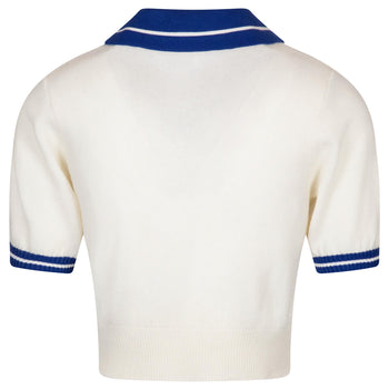 Malbon Golf Mikayla Cropped Knit Snow White | TRENDYGOLFUSA.COM
