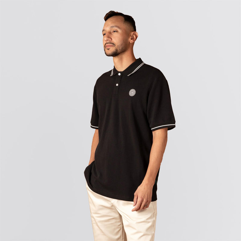 Fairway Applique Pique Polo Black