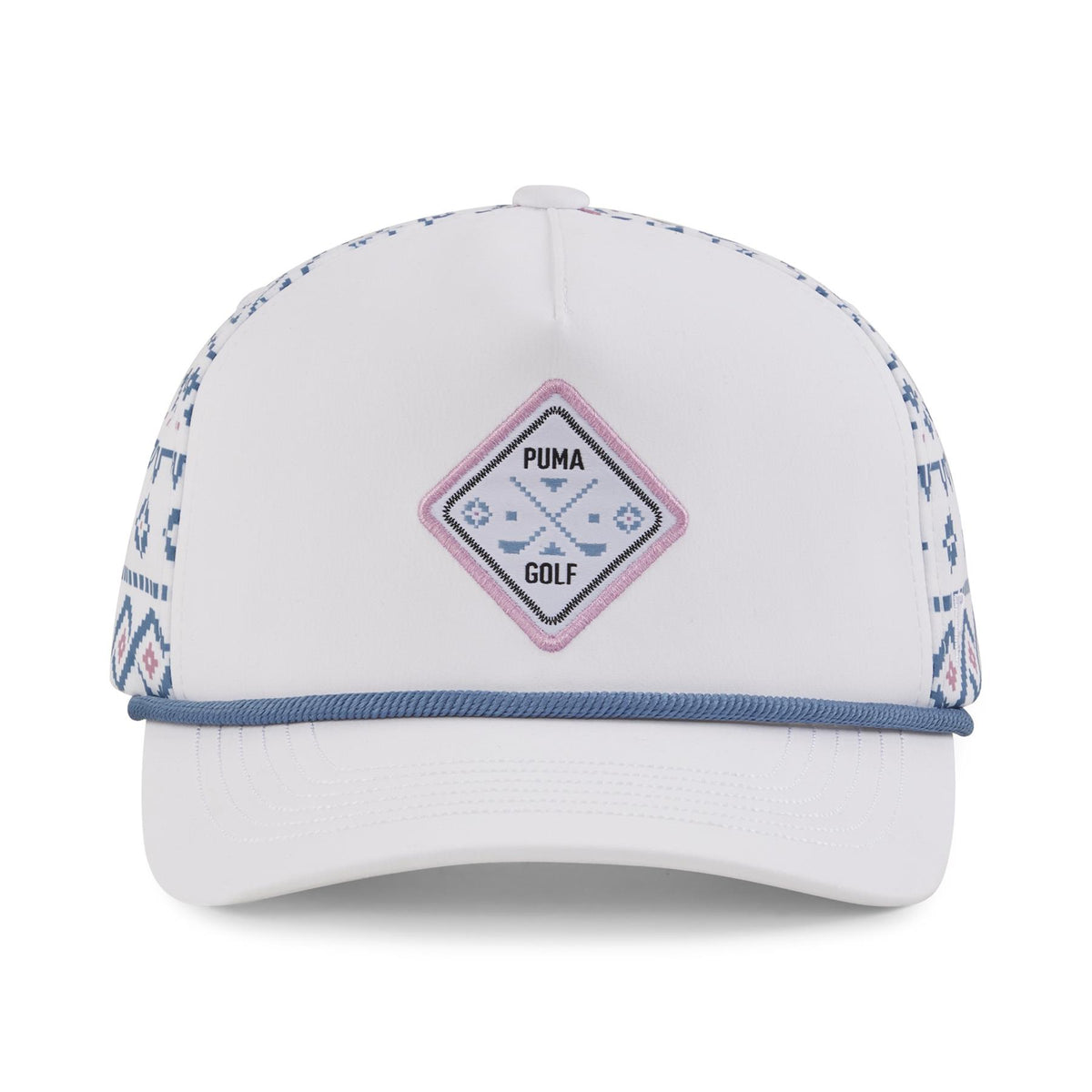 Fair Isle 5 Panel Tech Cap White Glow/Blue Horizon