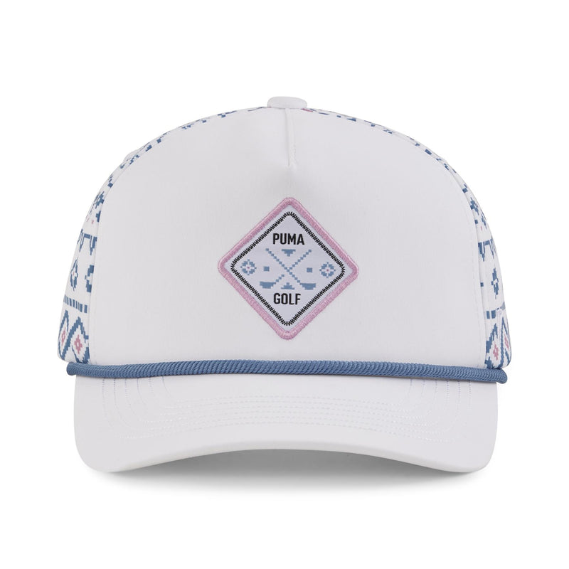 Fair Isle 5 Panel Tech Cap White Glow/Blue Horizon