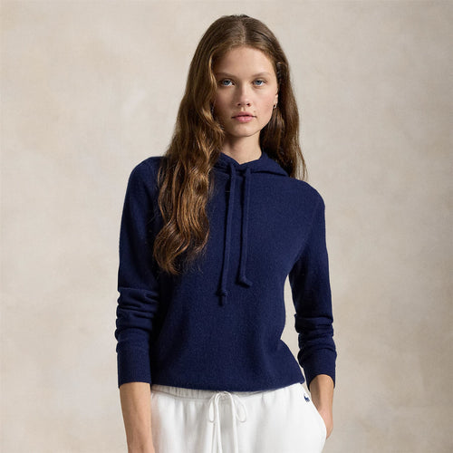 Womens RLX Cashmere Hoodie Refined Navy