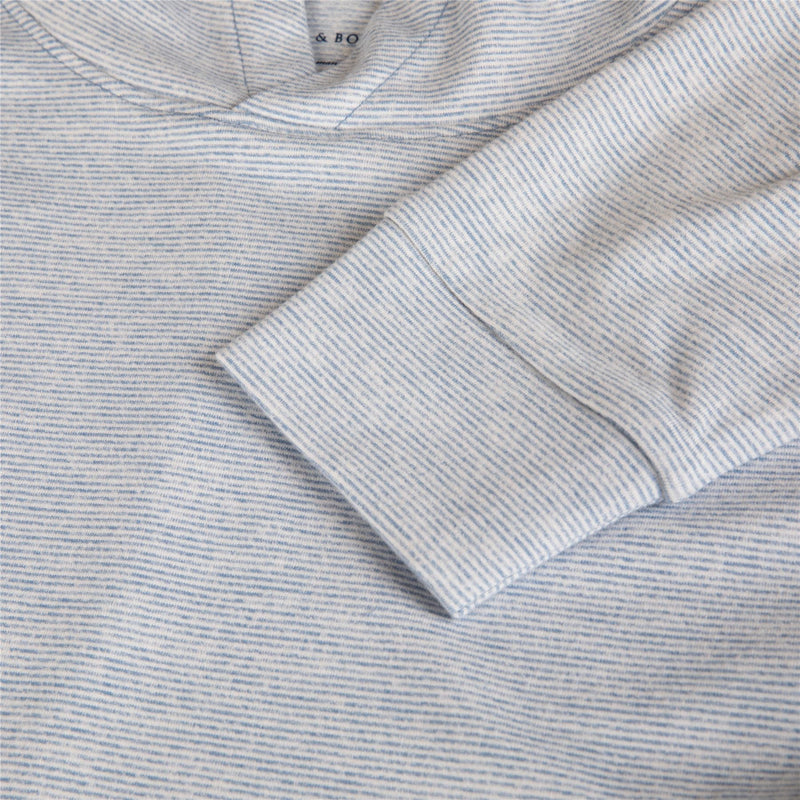 The Hamilton Hoodie Heathered Bedford/White