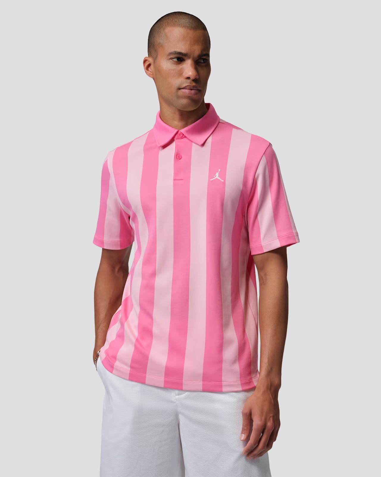 Jordan Dri-FIT Printed Golf Polo Pink Glow/White